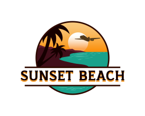 Flight Sea Sunset logo design