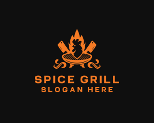 Chicken Flame BBQ logo design