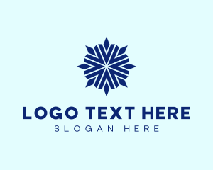 Blue Diamond Snowflake logo design