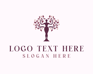 Botanical Woman Meditation logo design