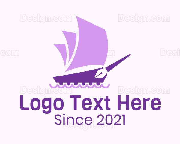 Pen Writing Ship Logo