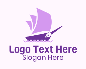 Pen Writing Ship Logo
