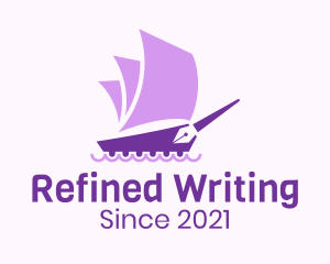 Pen Writing Ship logo design