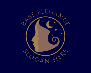 Cosmic Woman Face logo design