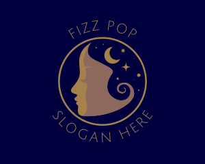 Cosmic Woman Face logo design