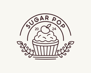 Cherry Cupcake Baker logo design