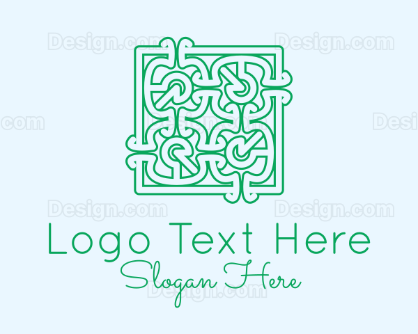 Green Moroccan Pattern Logo