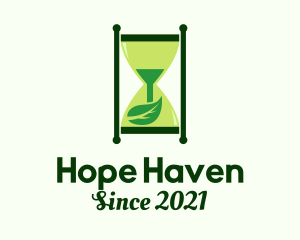 Green Leaf Hourglass logo