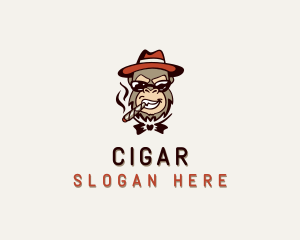 Monkey Smoking Cigar logo design