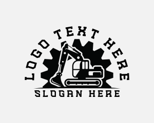 Construction Excavator Gear Logo