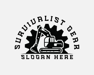 Construction Excavator Gear logo design