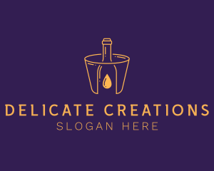 Wine Glass Droplet logo design