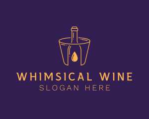 Wine Glass Droplet logo design