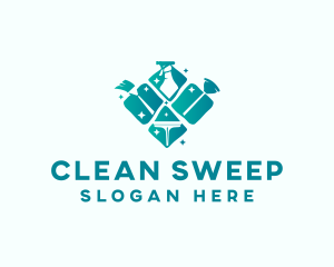 Cleaning Sanitary Disinfection logo design