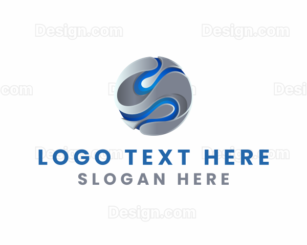 3D Sphere Letter S Logo