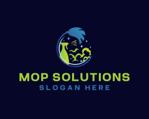 Mop Spray Cleaning logo design