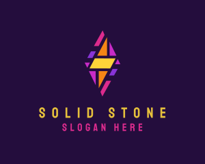 Electric Bolt Stained Glass logo design