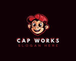 Monkey Cap Mascot logo design