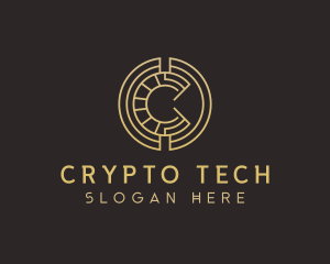 Tech Cryptocurrency Letter C logo design