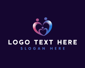 Family Love Heart  logo design