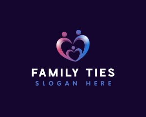 Family Love Heart  logo design