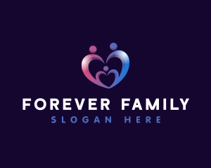 Family Love Heart  logo design