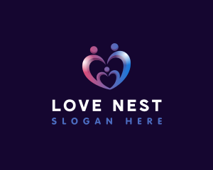 Family Love Heart  logo design