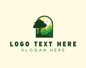 Arch Tree Nature Mountain logo design