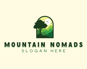 Arch Tree Nature Mountain logo design