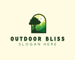 Arch Tree Nature Mountain logo design