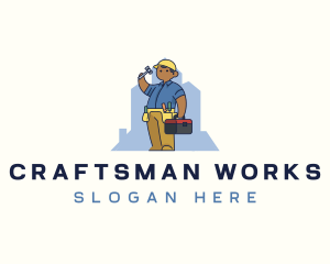 Construction Worker Handyman logo design