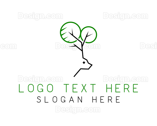 Deer Antlers Wildlife Logo