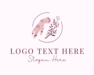 Glamour - Floral Nail Art logo design