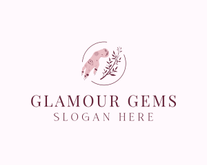 Floral Nail Art logo design