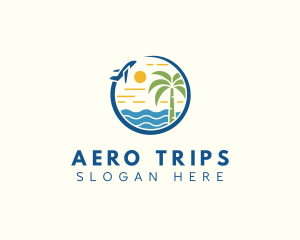 Plane Holiday Trip logo design