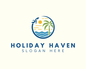 Plane Holiday Trip logo design