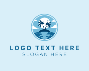 Beach Island Vacation logo design