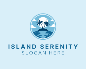 Beach Island Vacation logo design