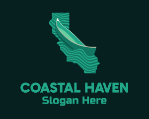 California Map Boat logo design