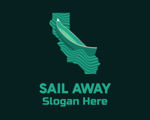 California Map Boat logo design