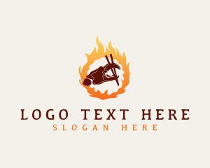 Fire Restaurant Crab logo design