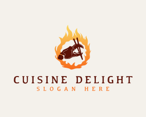 Fire Restaurant Crab logo design