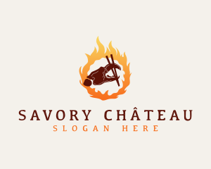 Fire Restaurant Crab logo design