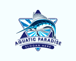 Fisherman Aquatic Fish logo design