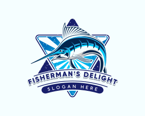 Fisherman Aquatic Fish logo design