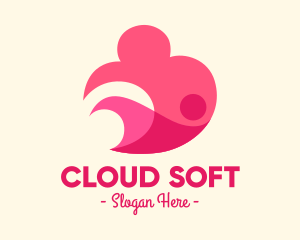 Pink Human Cloud logo design