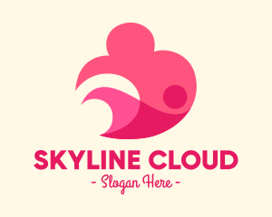 Pink Human Cloud logo design