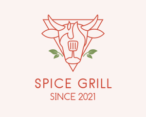 Grill Steak Butcher BBQ logo design