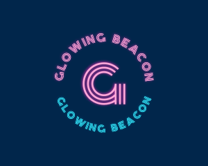 Pink Neon Circle logo design