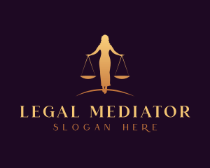 Woman Legal Justice Scale logo design